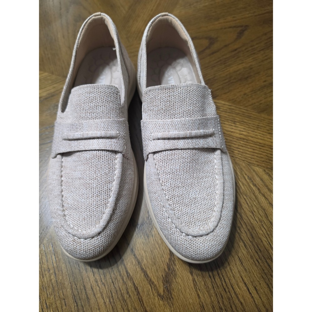 VIVAIA Women Beige Knit Penny Loafers Slip On Shoes Size 37.5